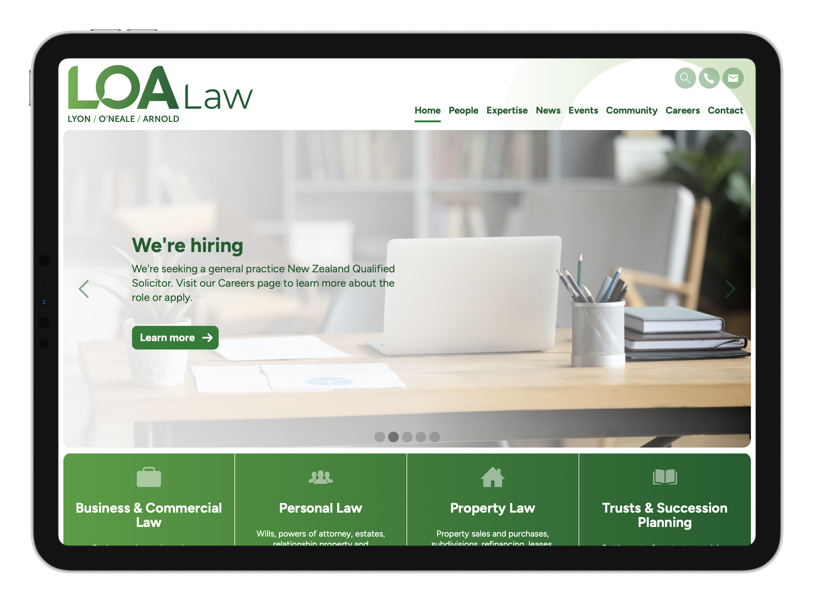 Preview of LOA Law (previously Lyon O'Neale Arnold Lawyers) website, built by Sam Boggiss